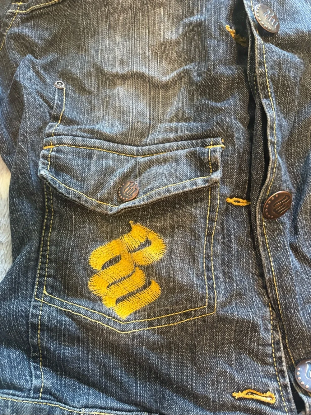 Rocawear Dark Blue Denim Button-Front Jacket